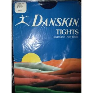 1981 Vintage Danskin Tights Navy Blue Style 69 Size A 5'-5'4" USA Womens R